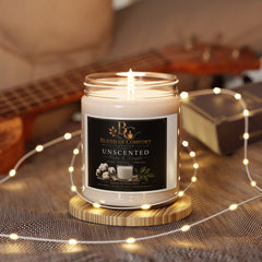 Unscented Soy Candle 9oz — Clean-Burning Jar Candle for Sensitive Noses & Home Ambience