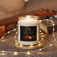 Apple Harvest Soy Candle — 9oz Scented Jar (Warm Autumn, Crisp Apple & Spice)