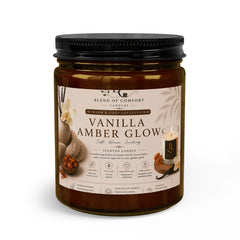 Vanilla Amber Glow Candle Set — Jar Candle with Matches & Wick Trimmer