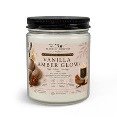 Vanilla Amber Glow Candle Set — Jar Candle with Matches & Wick Trimmer