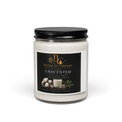 Unscented Soy Candle 9oz — Clean-Burning Jar Candle for Sensitive Noses & Home Ambience
