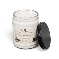 Serene Essence 9oz Scented Soy Candle — Calming Linen & Chamomile Aromatherapy
