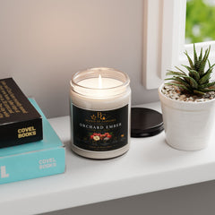 Orchard Ember Scented Soy Candle — 9oz Autumn Apple & Warm Ember Fragrance