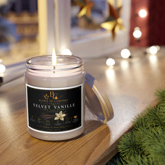 Velvet Vanille 9oz Soy Candle — Scented Jar Candle with White Lid