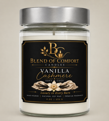 Vanilla Cashmere Vanilla Soy Candle — 9oz Luxury Jar
