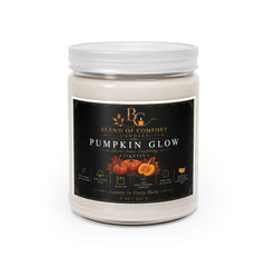 Pumpkin Glow Soy Candle — 9oz Scented Jar with White Lid