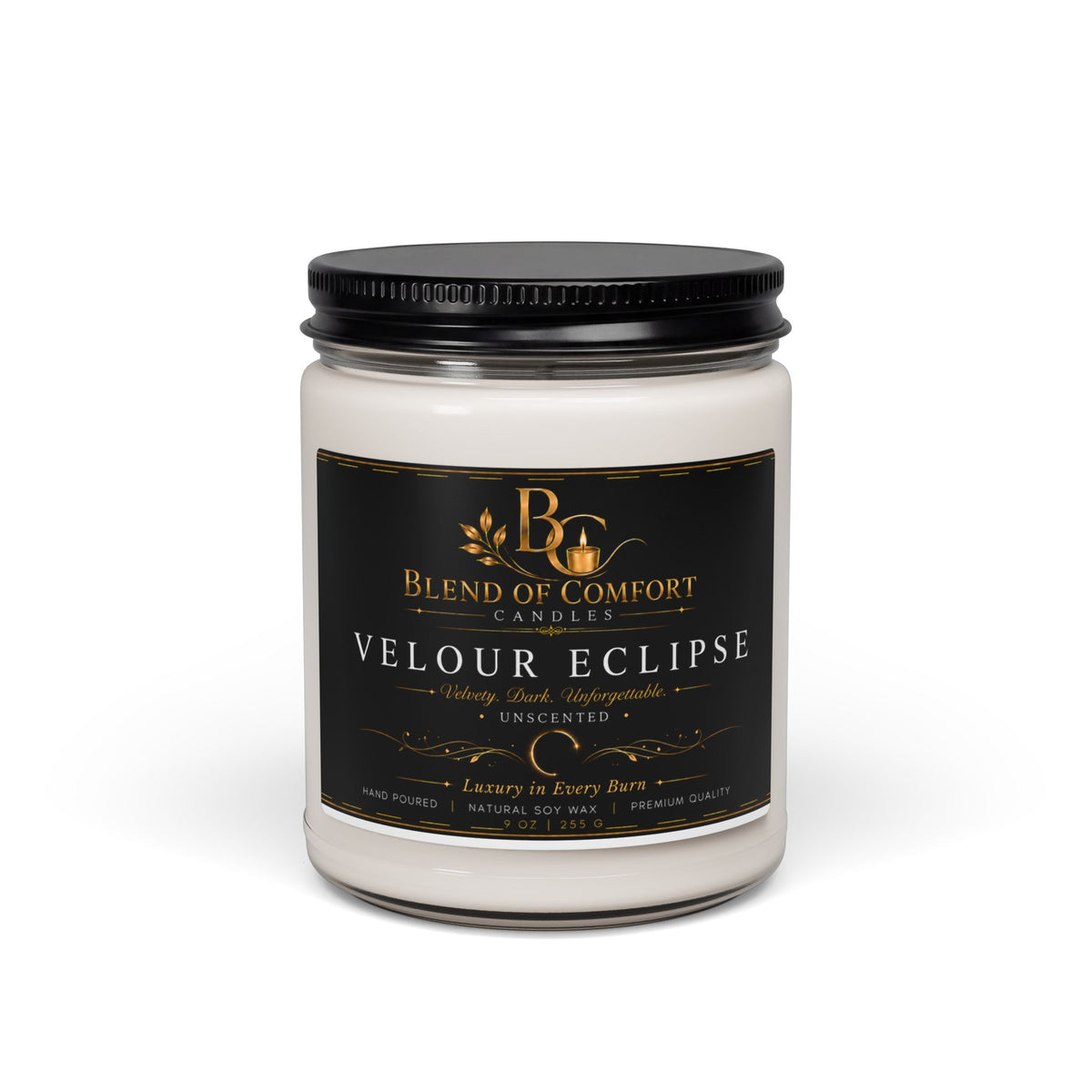 Velour Eclipse 9oz UnScented Soy Candle
