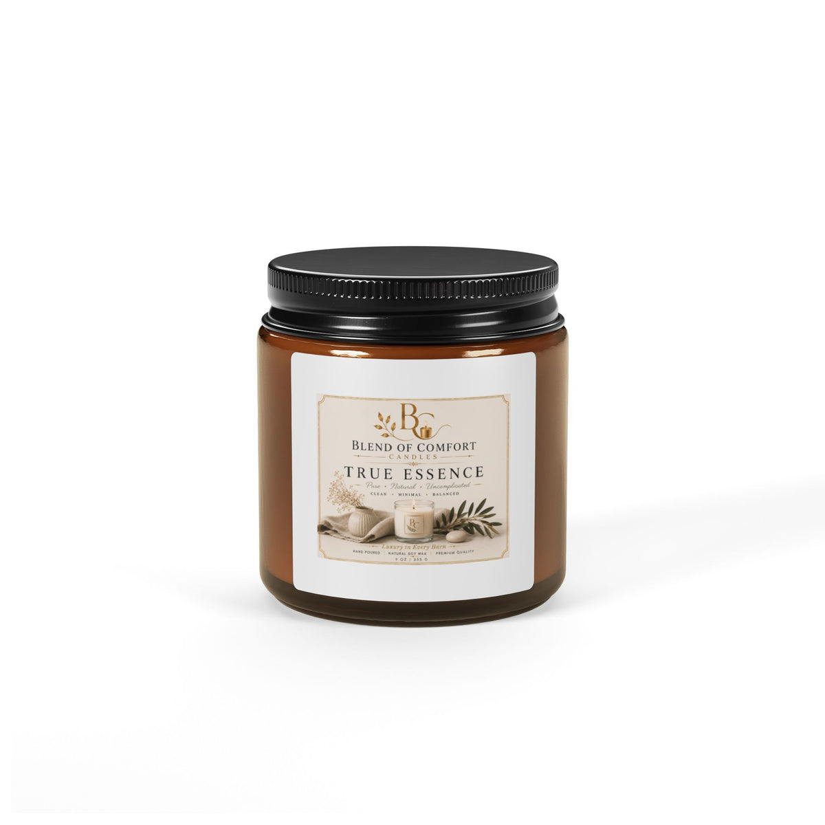 Soy Candle — Amber Jar Scented Candle (True Essence)