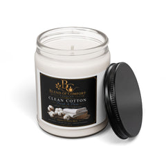 Clean Cotton Scented Soy Candle — 9oz Jar (Fresh Linen Aroma)